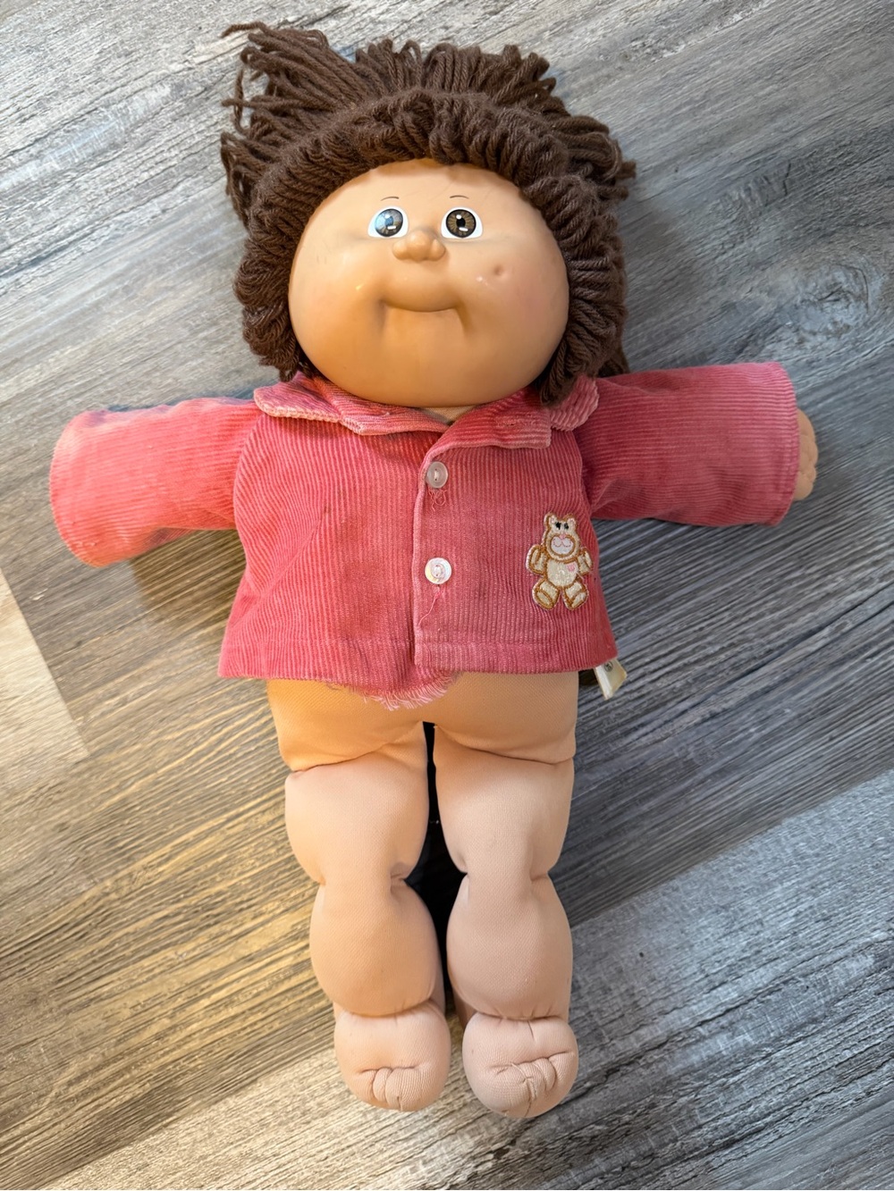 vintage 1980s cabbage patch kids coleco doll brown hair eyes xavier roberts sign